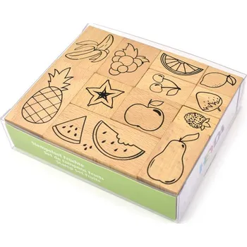 Dětské razítko Dřevěná razítka, ovoce, 12 ks