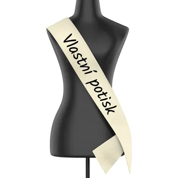 Party dekorace Šerpa s vlastním potiskem, Barva Krémová světlá, Velikost šířka šerpy 10,8 cm, Canvas Šerpa