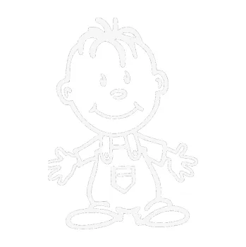 Samolepicí dekorace na vozidlo Dítě v autě 028 pravá chlapec (09 - bílá) SAMOLEPKA NA AUTO, NÁLEPKA, FÓLIE, POLEP, TUNING, VLASTNÍ TEXT, TISK, AUTOSAMOLEPKY.cz, POLEPY, OBRÁZEK, LOGO, 3D STICKERS