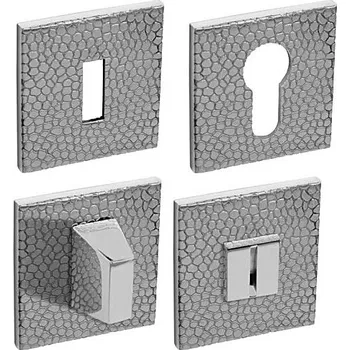 Dveřní kování Dveřní rozeta MP - TI - HR 5SQ T1 (OC - Chrom lesklý), Hranatý otvor pro obyčejný klíč BBQ, MP OC (chrom lesklý)