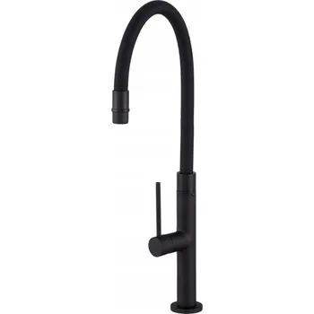 Vodovodní baterie Gamma Flex Slim, vysoká kuchyňská baterie s elastickým ramenem h-480 mm, černá, GMA-BFXSL-BK