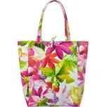 Kožená dámská velká kabelka s motivem květů červená + doprava zdarma