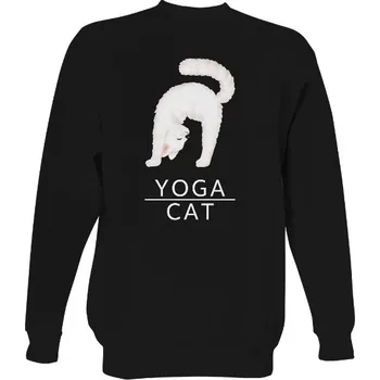 Pánská mikina Mikina bez kapuce Unisex s potiskem Yoga CAT pánské