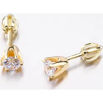 Náušnice Dámské náušnice žluté zlato 585 zirkon 52GZ-60294Z