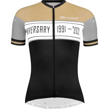 cyklistický dres FORCE dres F ANNIVERSARY LADY kr. rukáv, černo-zlatý Velikost: M + Výměna dárku do konce ledna 2026