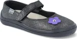 Barefoot baleríny Beda - Dark Violette černé třpytivé Velikost: 38
