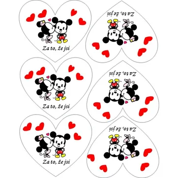 Jedlá dekorace na dort "VYŘEZÁNO" Jedlý tisk na fondánový list A4 motiv "Srdíčka 3" na vykrajovátko 10x8,5cm