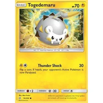 Sběratelská karetní hra Pokémon CEC 074/236 Togedemaru - Cosmic Eclipse Stav: Excellent, Verze: NORMAL
