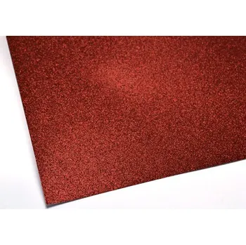 Scrapbookový glitrový papír 30,5 x 30,5 cm, červený
