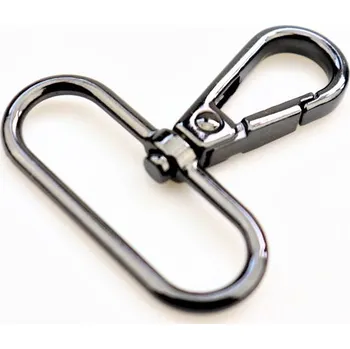 Pro Háčkování Karabina s oválným průvlekem 38 mm černý nikl