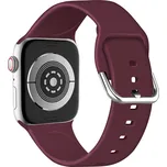 Jednobarevný řemínek s přezkou pro Apple Watch 38/40/41/42(S10)mm Barva náramku: Vínová (Světlejší červeno-hnědá)