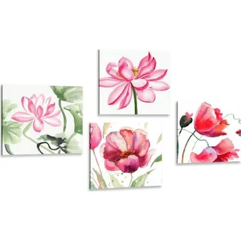 Obraz Dovido Set obrazů akvarelové květiny