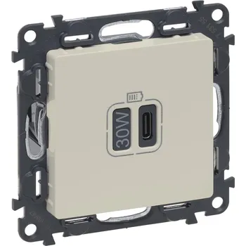 Elektrická zásuvka LEG 753255 VALL NABÍJEČ. USB C 30W BÉŽOVÁ