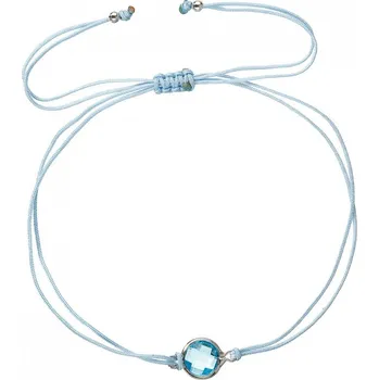 Náramek Textilní náramek modrý s krystalem 13041.3 blue