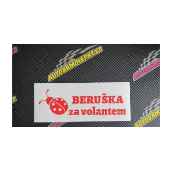 Polep vozidla SAMOLEPKA Beruška za volantem (09 - bílá) NA AUTO, NÁLEPKA, FÓLIE, POLEP, TUNING, VLASTNÍ TEXT, TISK, AUTOSAMOLEPKY.cz, POLEPY, OBRÁZEK, LOGO, SAMOLEPKY
