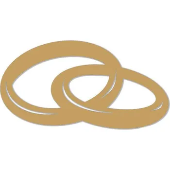 Svatební dekorace Výřez snubní prstýnky, zlaté, 20ks