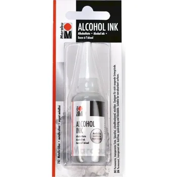 Alkoholový inkoust Marabu, stříbrná 20ml