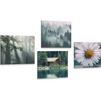Obraz Dovido Set obrazů chata v malebných horách