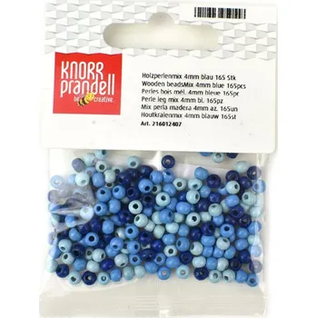 Dětské navlékací korálky Dřevěné korálky 4 mm, modrý mix, 165 ks
