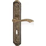 Dveřní kování ACT Rustik (BRONZ), klika levá / koule, Otvor na cylindrickou vložku PZ, AC-T Bronz, 72 mm