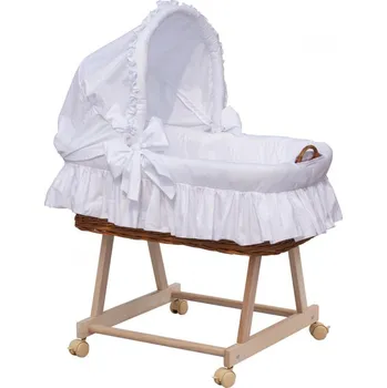 Scarlett Proutěný košík na miminko s boudičkou Péťa - bílá