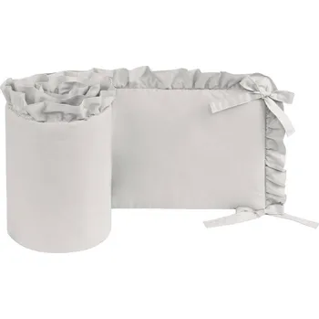 mantinel do postýlky Infantilo Ochranný bavlněný mantinel s volánkem Šedá