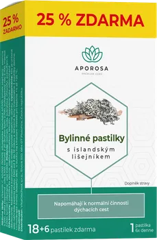 Přírodní produkt APOROSA Bylinné pastilky s islandským lišejníkem 24 pastilek