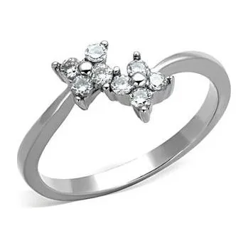 Prsten AL-0013-60 Ocelový prsten se zirkony