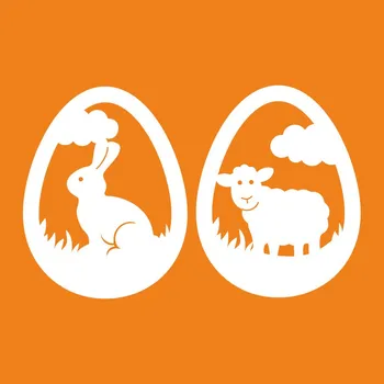 Jedlá dekorace na dort Jedlý papír Velikonoční zajíček a beránek v kraslici 25ks