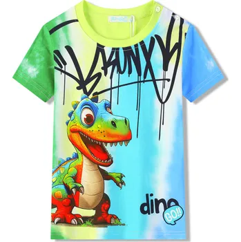 Chlapecké tričko - KUGO FC0336, mix barev / zelinkavý lem Barva: Zelinkavá, Velikost: 80