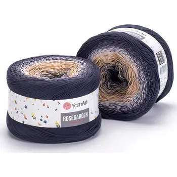 Příze Pletací příze YarnArt ROSEGARDEN 323 šedo-béžová, melírovaná (duhová), efektní, 250g/1000m