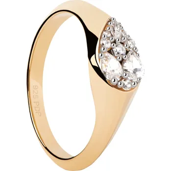 Prsten PDPAOLA Půvabný pozlacený prsten se zirkony Vanilla AN01-A51 48 mm + 2 měsíce na vrácení zboží