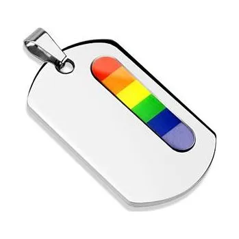 Přívěsek OPP1748 Ocelový přívěšek destička LGBT duha