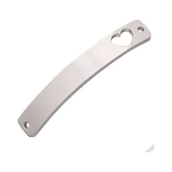 Řetízek OK1216-ST ocelová destička na náramek se srdíčkem