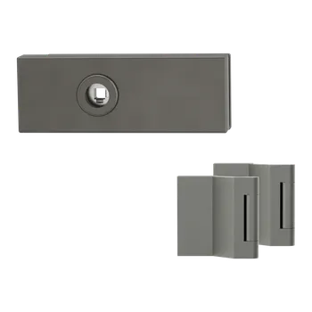 Dveřní kování GK - PURISTO S - ZÁMEK na skleněné dveře - UV - magnetický (vč. závěsů) kování na sklo bez otvoru Kašmír šedá (77)