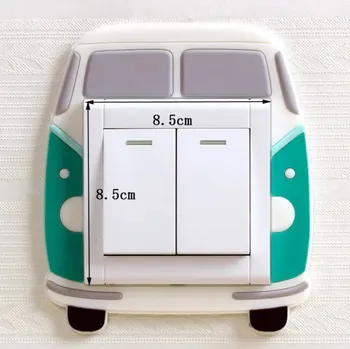 Svítící 3D silikonová dekorace vypínače / autobus