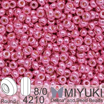 Korálek Korálky Miyuki Round 8/0. Barva 4210 Duracoat Galvanized Hot Pink. Balení 5g