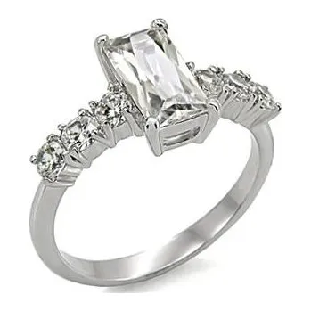 Prsten AL-0003-52 Ocelový prsten se zirkony