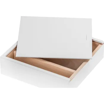 Dárková krabička Krabička dřevěná s přihrádkou - bílá