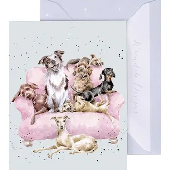 Wrendale Designs Dárková kartička Wrendale Designs "Movie Night" - Psi na sedačce