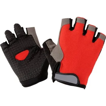 Cyklistické rukavice Cyklistické rukavice polodlouhé - červené,L