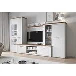 CASARREDO Obývací stěna MONTREAL borovice bílá/dub april — 315×45×200 cm, bílá