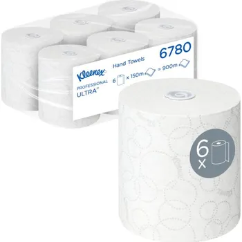 Papírový ručník KIMBERLY-CLARK Ručníky Kleenex Ultra, bílý s potiskem, 150m, 6rolí 6780