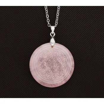 Náhrdelník Růženínový medailonek s květem života - náhrdelník