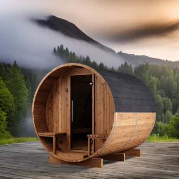 Sauna Sudová sauna s terasou z Thermowood – LUMA COMFORT - VMS-SB-RT-229