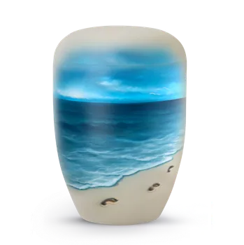 Smuteční dekorace Ekologická urna Airbrush - Stopy v písku