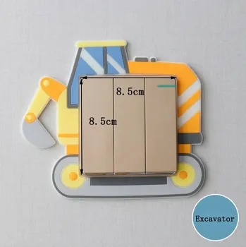 Samolepící dekorace Svítící 3D silikonová dekorace vypínače bagr