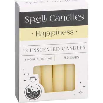 Svíčka Spirit of Equinox Magic Spell Candles Magické svíčky Happiness Štěstí a pozitivita (Žlutá), 12 ks x 9 g.