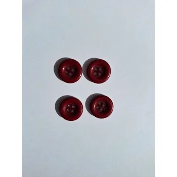 Knoflík Knoflík plastový čtyřdírkový 18mm vínově-hnědá