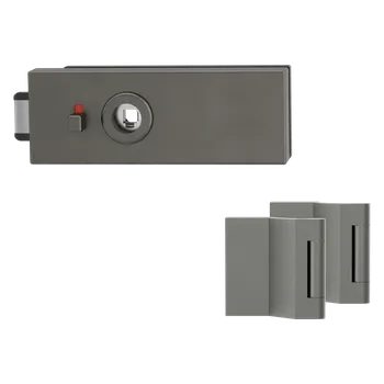 Dveřní kování GK - PURISTO S - ZÁMEK na skleněné dveře - WC S2L (vč. závěsů) kování na sklo WC set Kašmír šedá (77)